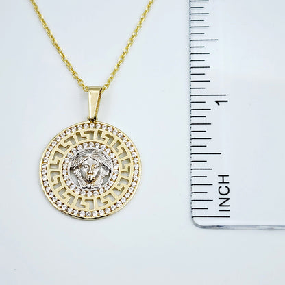 Gold Pendant Necklace, 10K Yellow Gold Pendant With CZ, Dainty Gold For Men and Women, Unisex Necklace