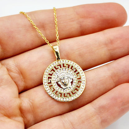 Gold Pendant Necklace, 10K Yellow Gold Pendant With CZ, Dainty Gold For Men and Women, Unisex Necklace