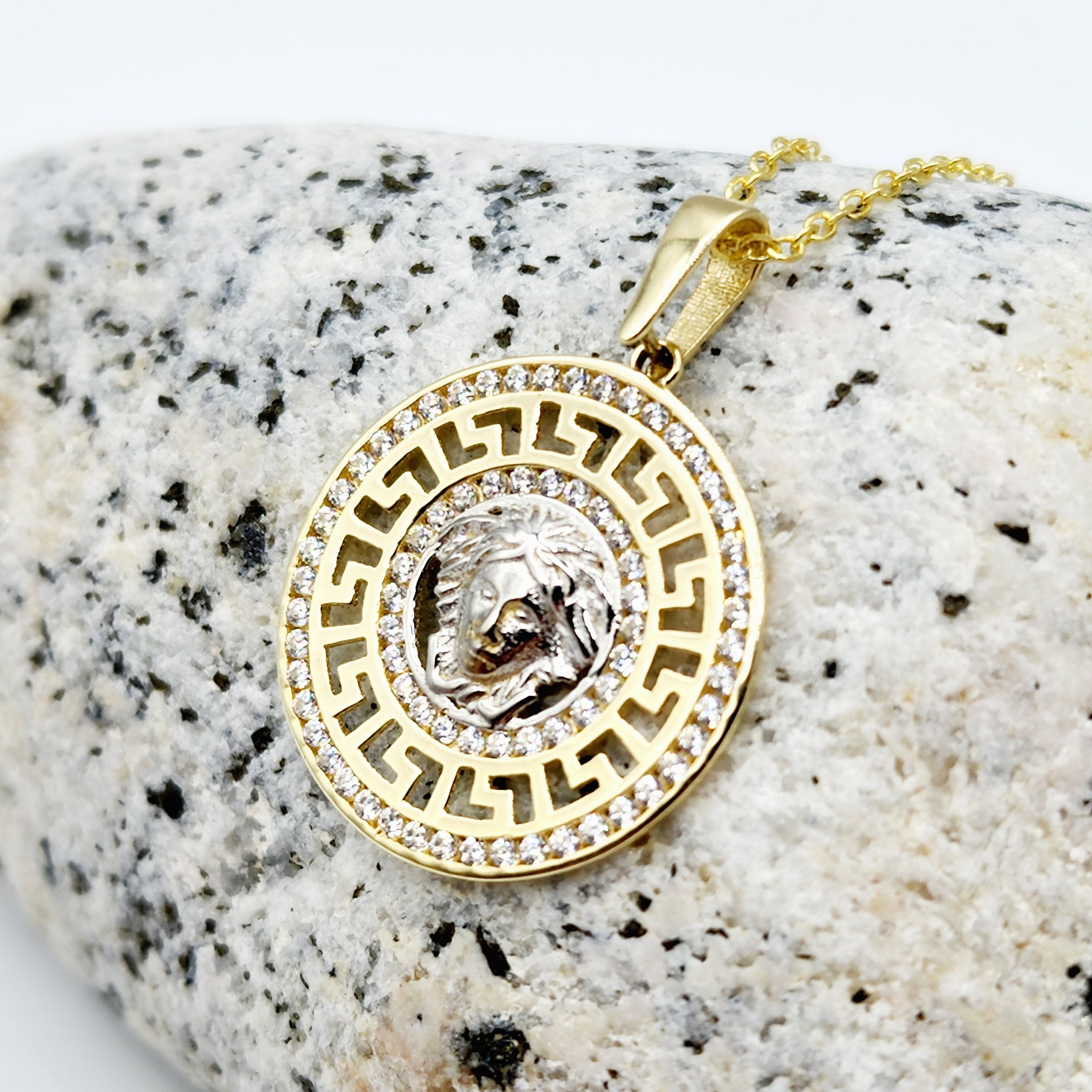 Gold Pendant Necklace, 10K Yellow Gold Pendant With CZ, Dainty Gold For Men and Women, Unisex Necklace