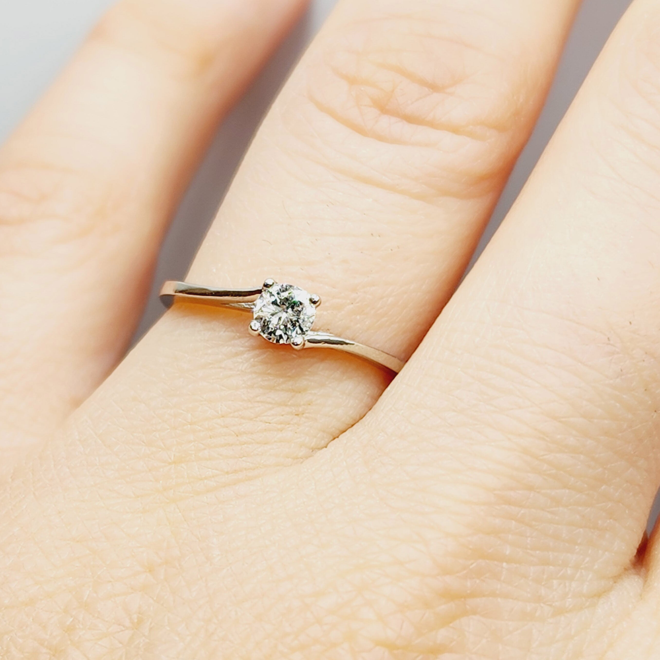 Handmade Platinum Natural Diamond Ring (0.22ct) 4mm– Wedding, Birthstone, Promise Ring, Perfect Ring with Luxury Diamond Ring