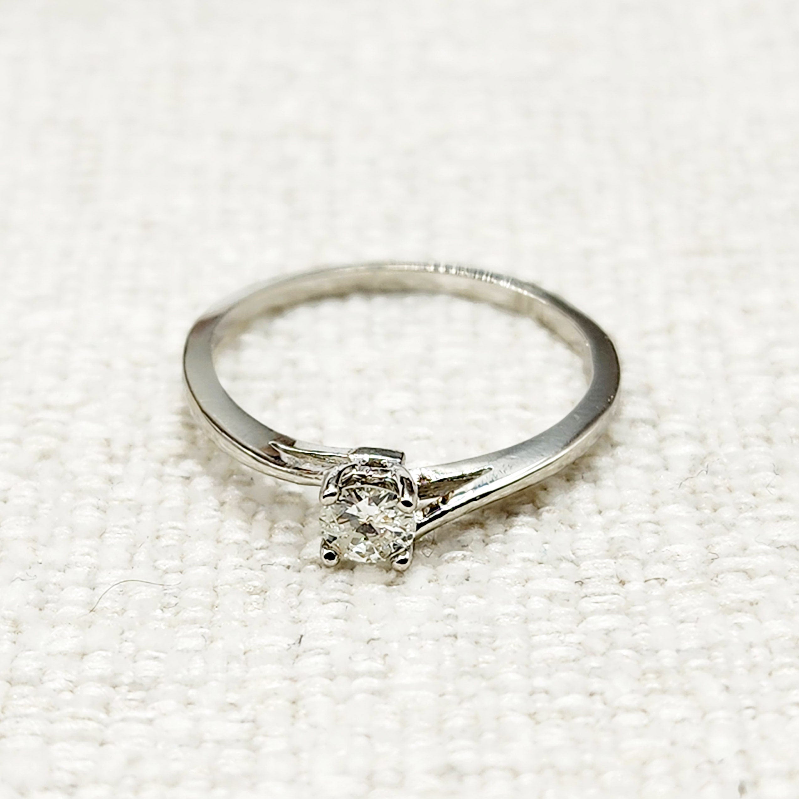 Handmade Platinum Natural Diamond Ring (0.22ct) 4mm– Wedding, Birthstone, Promise Ring, Perfect Ring with Luxury Diamond Ring
