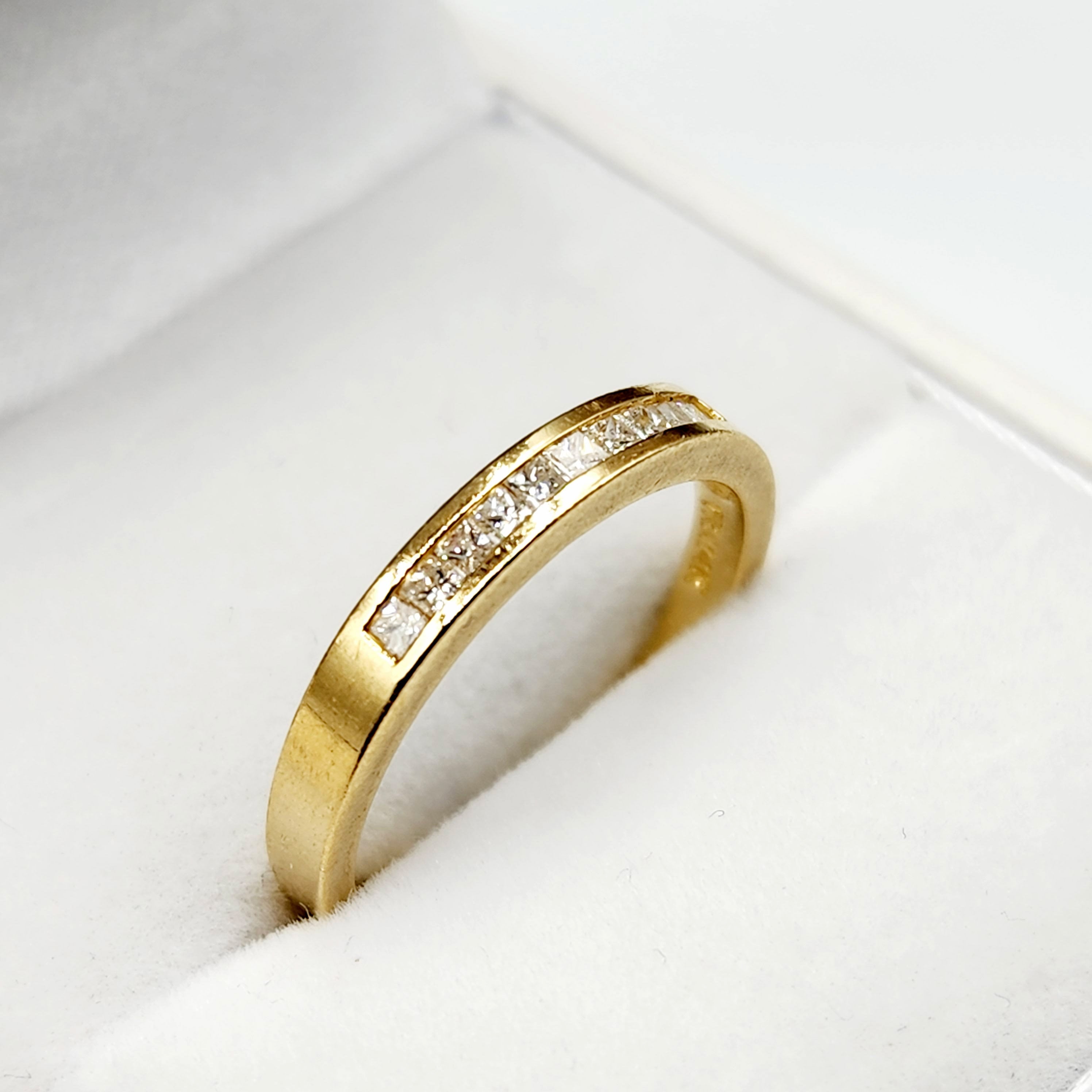 Gold Diamond Ring, 14K Yellow Gold Natural Diamond Ring,
