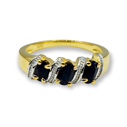 925 Sterling Silver Ring Set with Natural Blue Sapphire, Handcrafted Jewelry for a Timeless and Elegant Look, Gemstone jewelry for Women