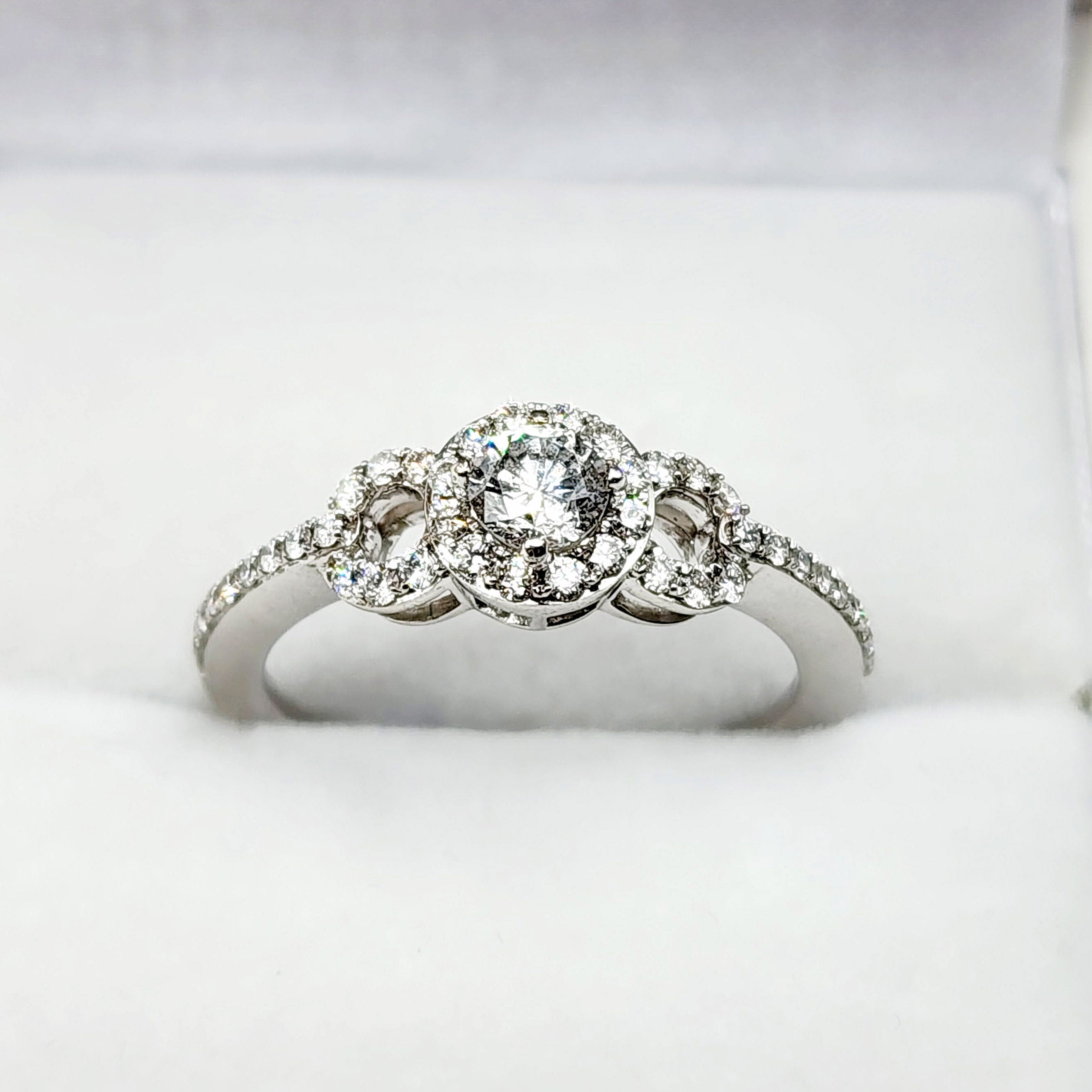 White Gold Diamond Ring for Women, 14K White Gold Natural Diamonds Ring for Her, Promise Anniversary Ring Wedding Engagement Rings For Women