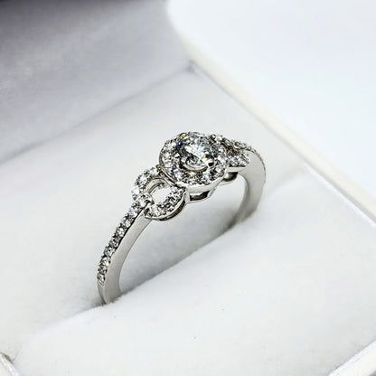 White Gold Diamond Ring for Women, 14K White Gold Natural Diamonds Ring for Her, Promise Anniversary Ring Wedding Engagement Rings For Women