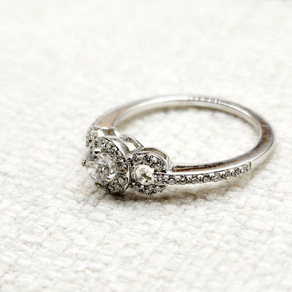 White Gold Diamond Ring for Women, 14K White Gold Natural Diamonds Ring for Her, Promise Anniversary Ring Wedding Engagement Rings For Women