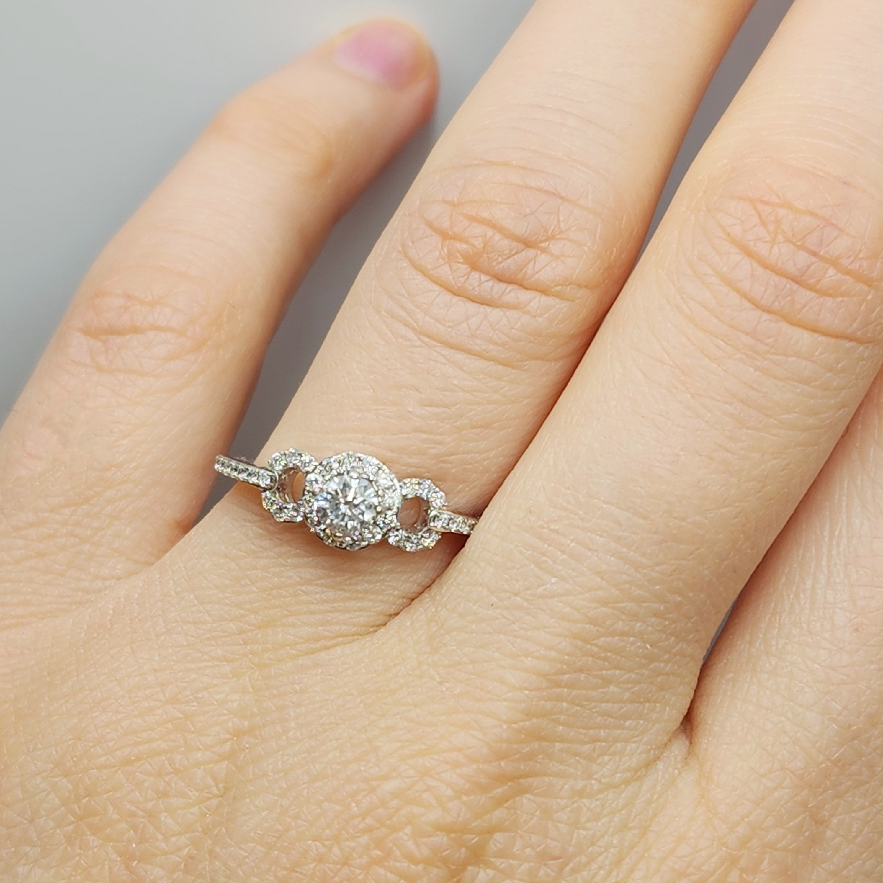 White Gold Diamond Ring for Women, 14K White Gold Natural Diamonds Ring for Her, Promise Anniversary Ring Wedding Engagement Rings For Women