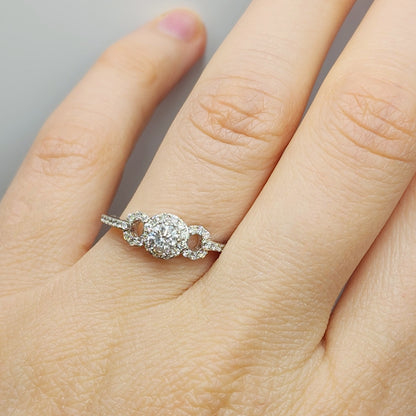 White Gold Diamond Ring for Women, 14K White Gold Natural Diamonds Ring for Her, Promise Anniversary Ring Wedding Engagement Rings For Women