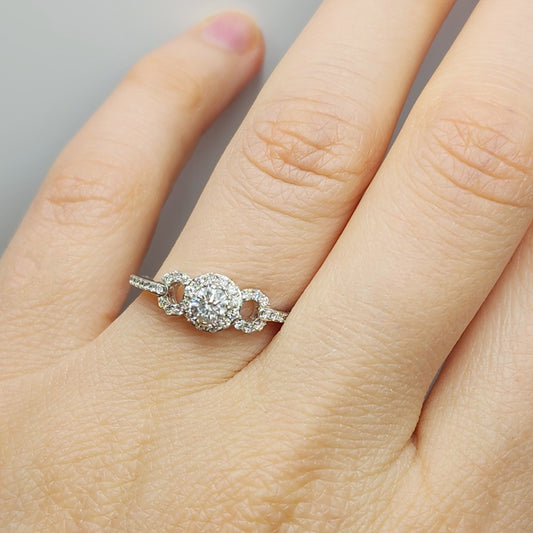 White Gold Diamond Ring for Women, 14K White Gold Natural Diamonds Ring for Her, Promise Anniversary Ring Wedding Engagement Rings For Women