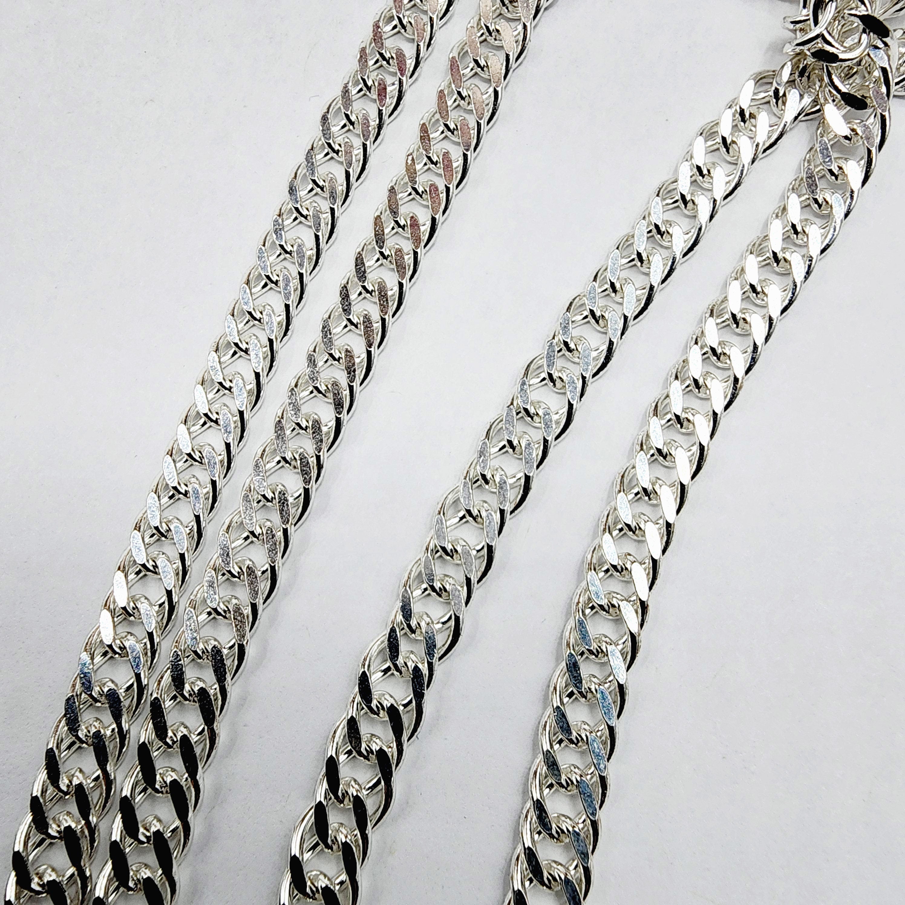925 Sterling Silver Curb Chain ,5.4mm, 22 inches, Solid Silver Heavy Chain Necklace  for Men or Women, Simple Everyday High Quality Chain