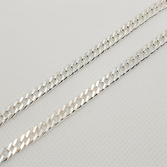 Sterling Silver Curb Chain Necklace, 5.4mm, 22 Inches