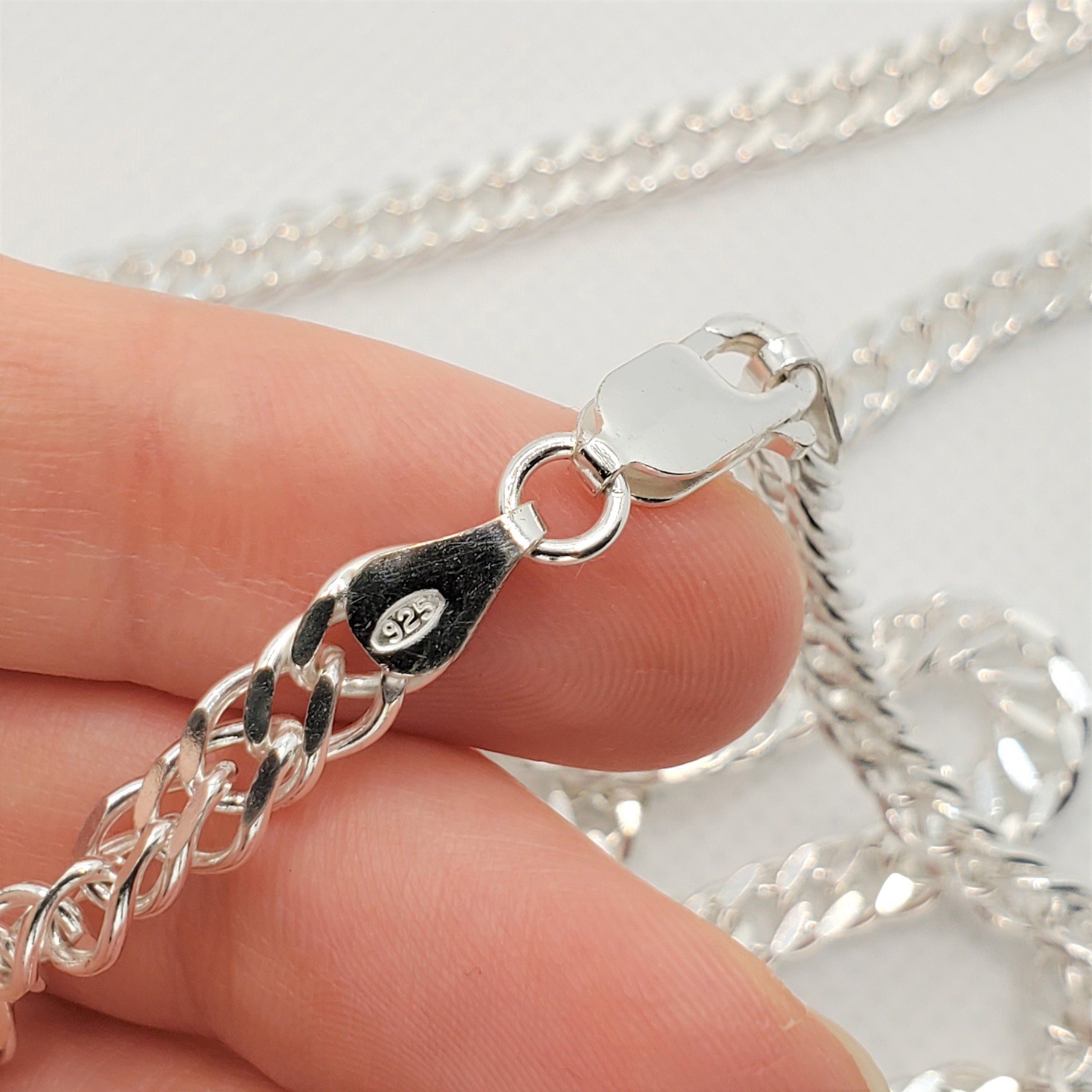 925 Sterling Silver Curb Chain ,5.4mm, 22 inches, Solid Silver Heavy Chain Necklace  for Men or Women, Simple Everyday High Quality Chain