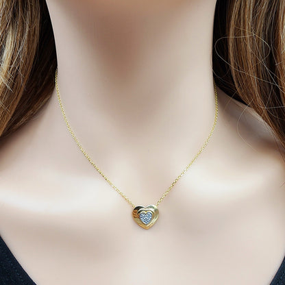 Gold Diamond Pendant | 14K Yellow Gold Heart Shape Diamond Pendant