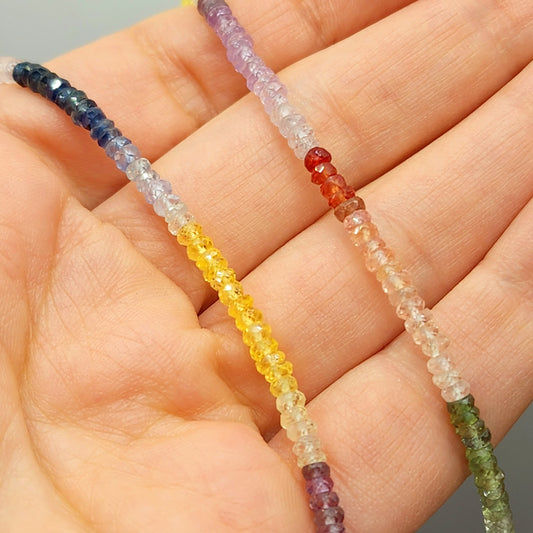 Sapphire and Ruby Necklace | Multicolor Natural Sapphire and Ruby (28.93cts) Necklace
