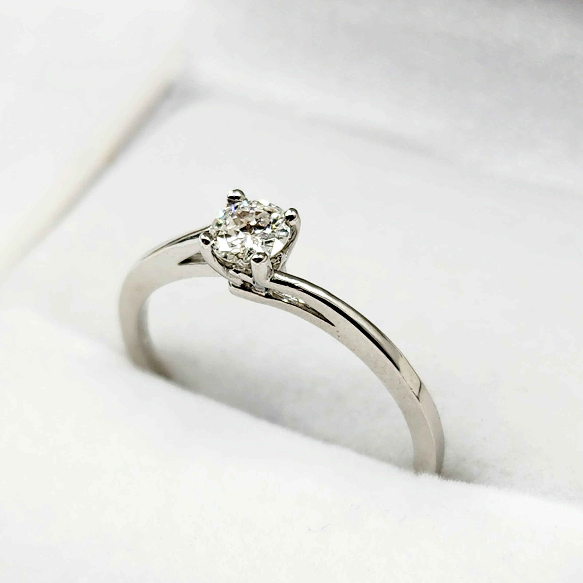 Handmade Platinum Natural Diamond Ring (0.22ct) 4mm– Wedding, Birthstone, Promise Ring, Perfect Ring with Luxury Diamond Ring