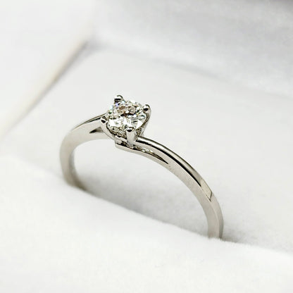 Handmade Platinum Natural Diamond Ring (0.22ct) 4mm– Wedding, Birthstone, Promise Ring, Perfect Ring with Luxury Diamond Ring