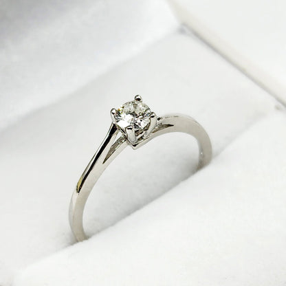 Handmade Platinum Natural Diamond Ring (0.22ct) 4mm– Wedding, Birthstone, Promise Ring, Perfect Ring with Luxury Diamond Ring