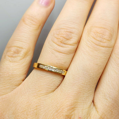Gold Diamond Ring, 14K Yellow Gold Natural Diamond Ring,