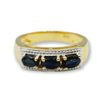 925 Sterling Silver Ring Set with Natural Blue Sapphire, Handcrafted Jewelry for a Timeless and Elegant Look, Gemstone jewelry for Women