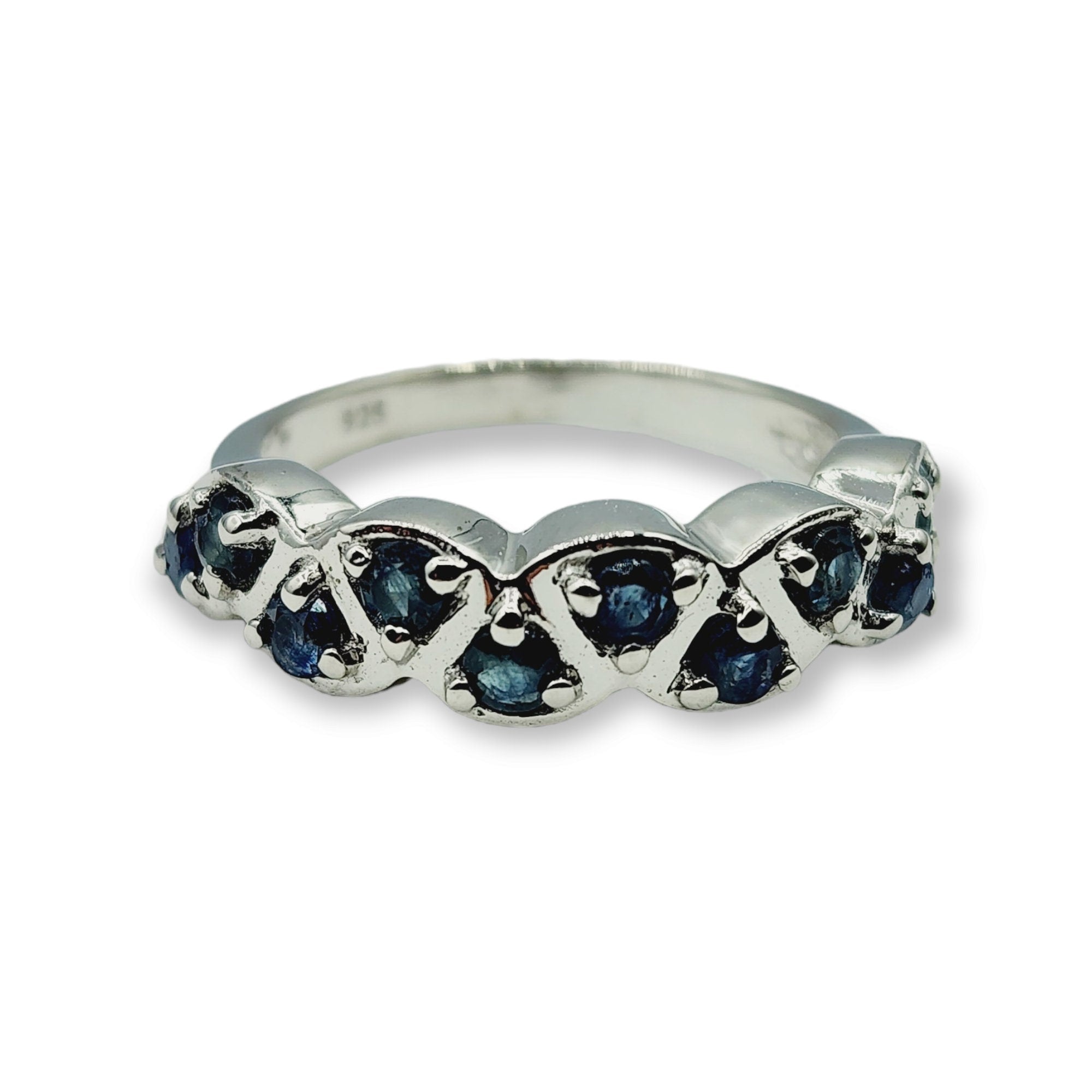 Sterling Silver Ring Set with Natural Blue Sapphire - Handcrafted Jewelry for Timeless Elegance, Genuine Gemstone Ring for Women