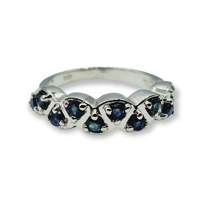 Sterling Silver Ring Set with Natural Blue Sapphire - Handcrafted Jewelry for Timeless Elegance, Genuine Gemstone Ring for Women
