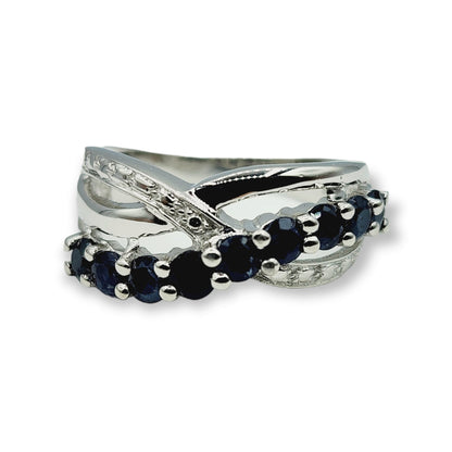 Sterling Silver Ring Set with Natural Blue Sapphire - Handcrafted Jewelry for Timeless Elegance, Genuine Gemstone Ring for Women