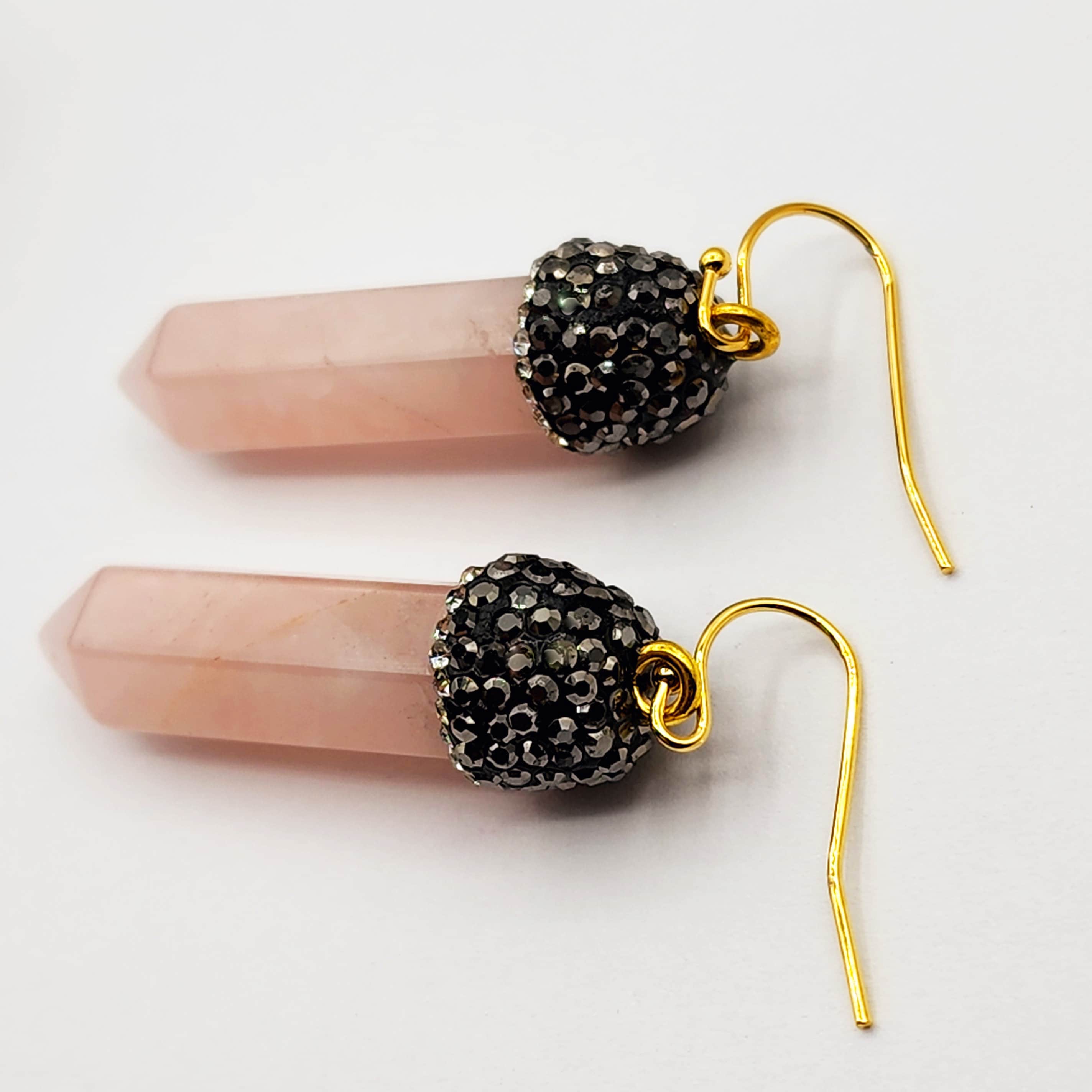 Genuine Rose Quartz Point Earrings, Beautiful Blend of Elegance and Healing Energy Spiritual Accessories, Pink Gemstone Earrings