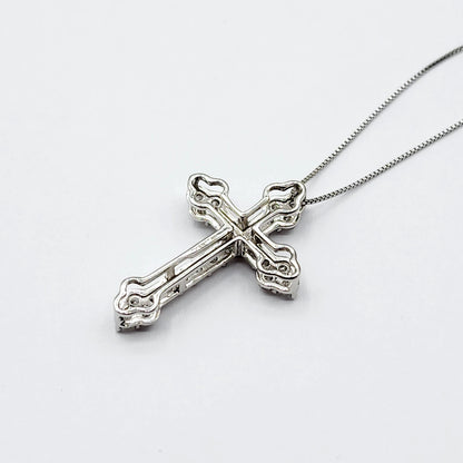 10K Gold Diamond Cross Pendant Necklace, April Birthstone, Religious Jewelry, Meaningful Gift, Sparkling Diamonds Cross , Unisex Jewelry