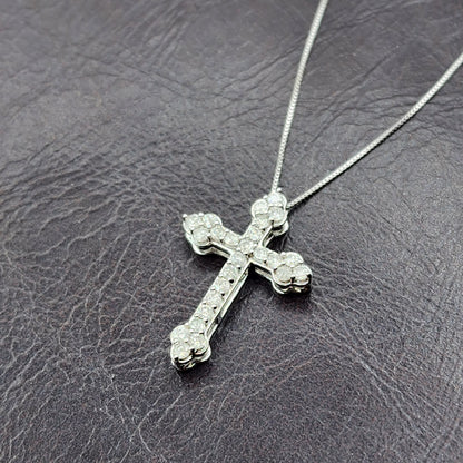10K Gold Diamond Cross Pendant Necklace, April Birthstone, Religious Jewelry, Meaningful Gift, Sparkling Diamonds Cross , Unisex Jewelry