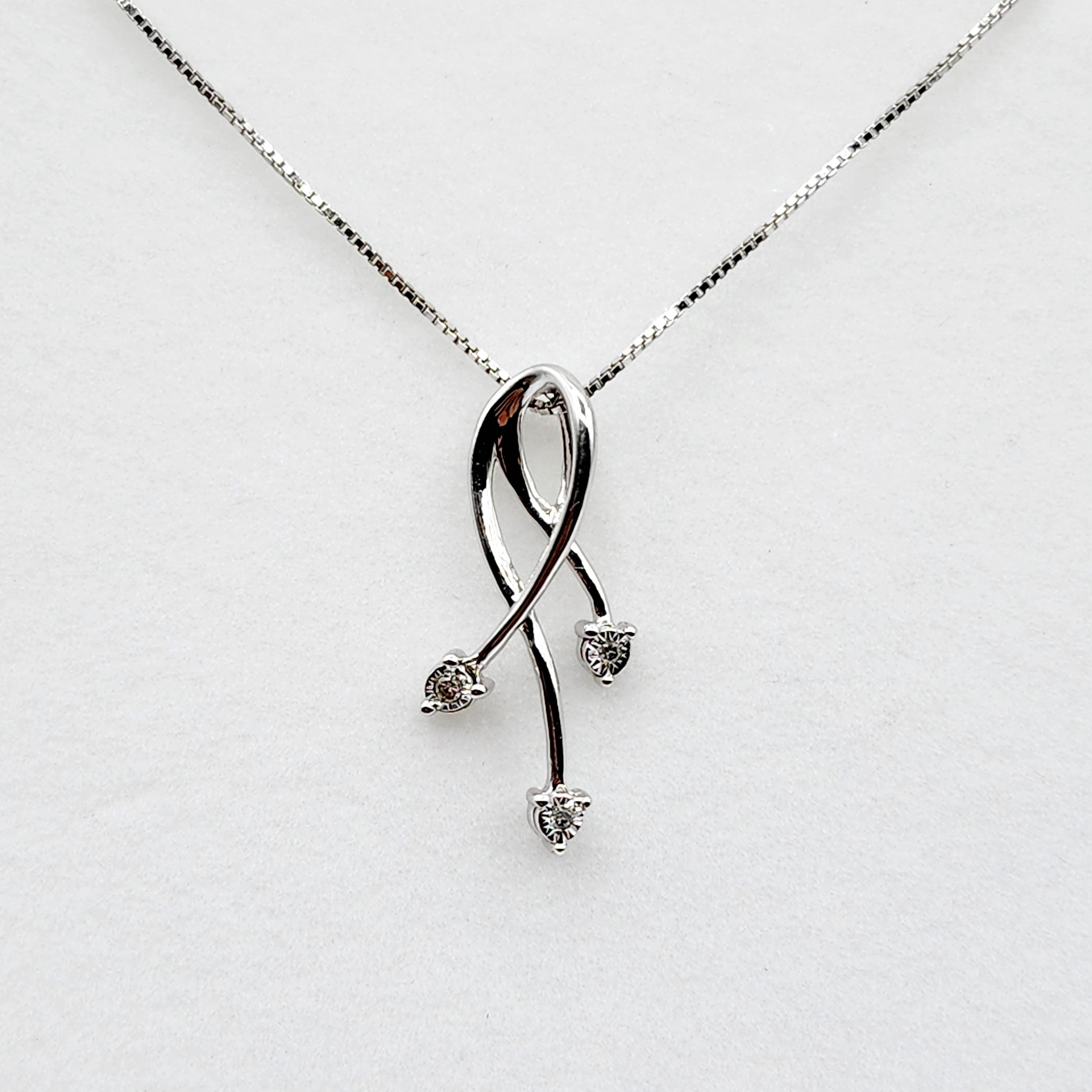 10K White Gold Diamond Pendant Necklace, April Birthstone, Gift for her, Sparkling Diamonds Pendant, Jewelry for Women