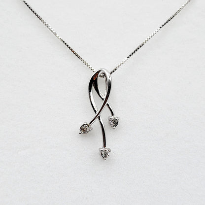 10K White Gold Diamond Pendant Necklace, April Birthstone, Gift for her, Sparkling Diamonds Pendant, Jewelry for Women