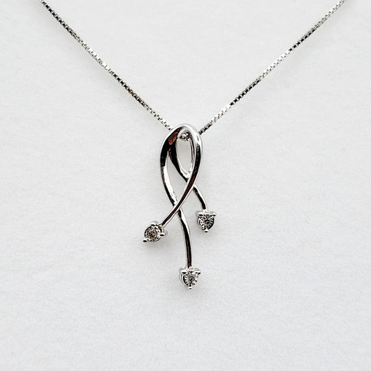 10K White Gold Diamond Pendant Necklace, April Birthstone, Gift for her, Sparkling Diamonds Pendant, Jewelry for Women