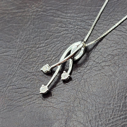 10K White Gold Diamond Pendant Necklace, April Birthstone, Gift for her, Sparkling Diamonds Pendant, Jewelry for Women