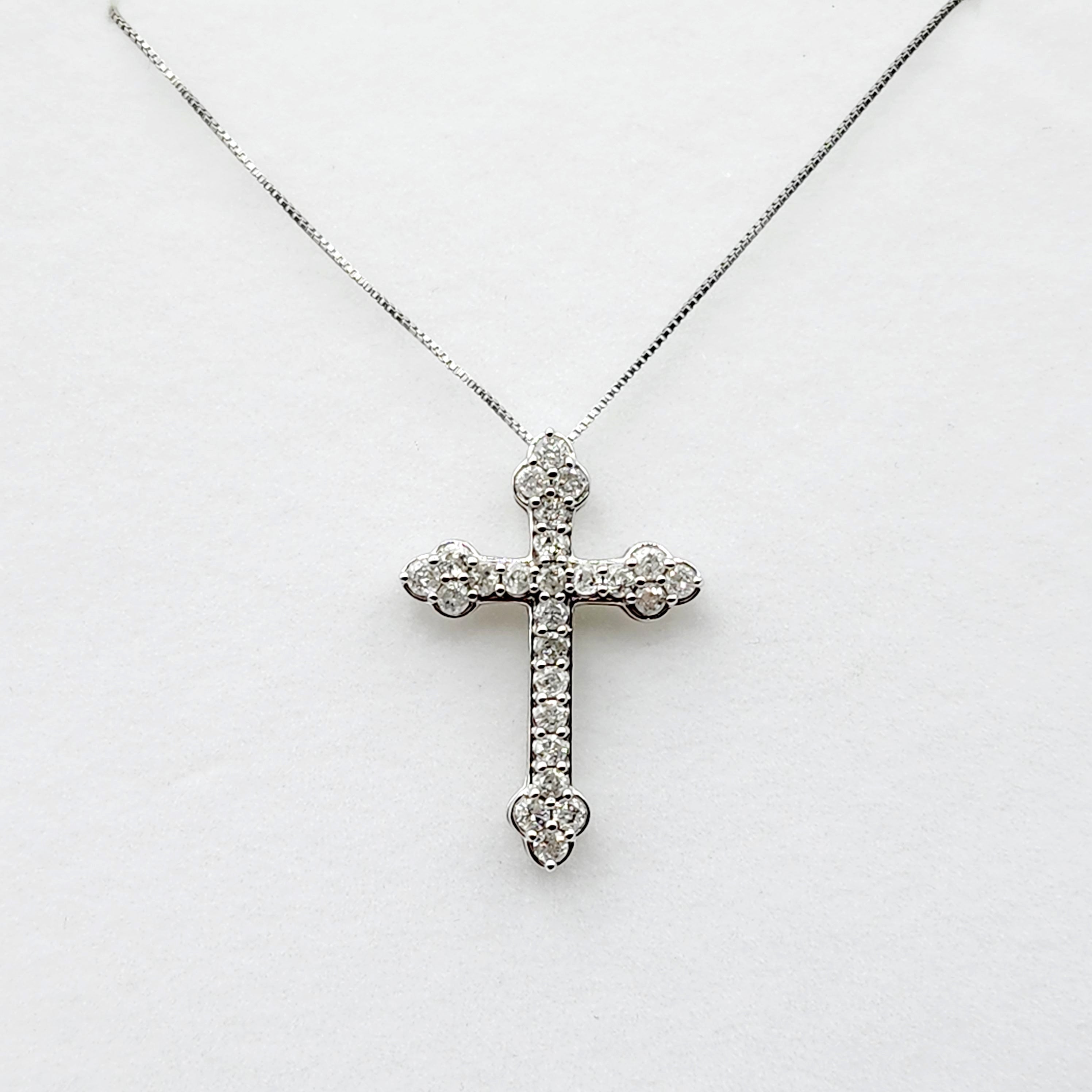 10K Gold Diamond Cross Pendant Necklace, April Birthstone, Religious Jewelry, Meaningful Gift, Sparkling Diamonds Cross , Unisex Jewelry