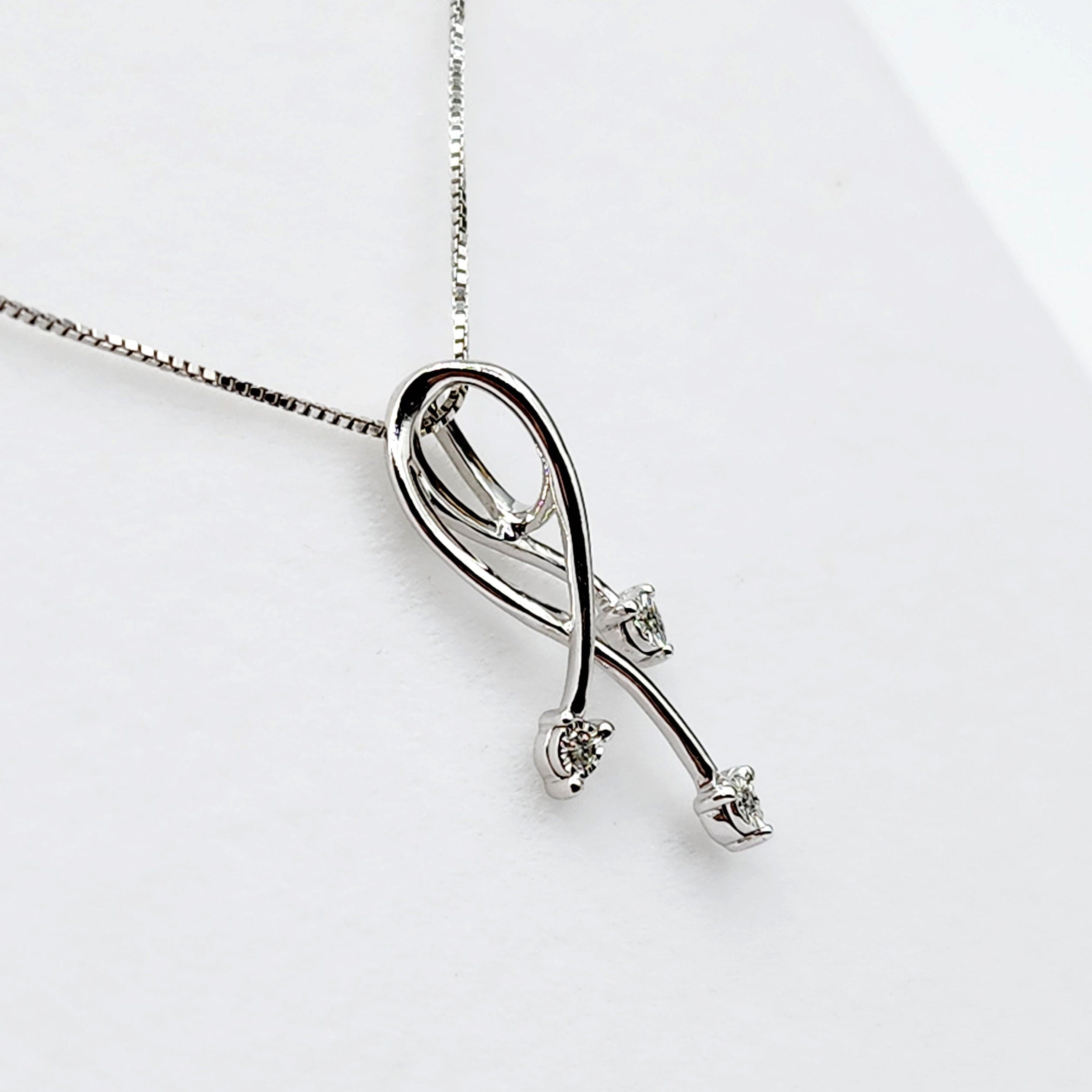 10K White Gold Diamond Pendant Necklace, April Birthstone, Gift for her, Sparkling Diamonds Pendant, Jewelry for Women