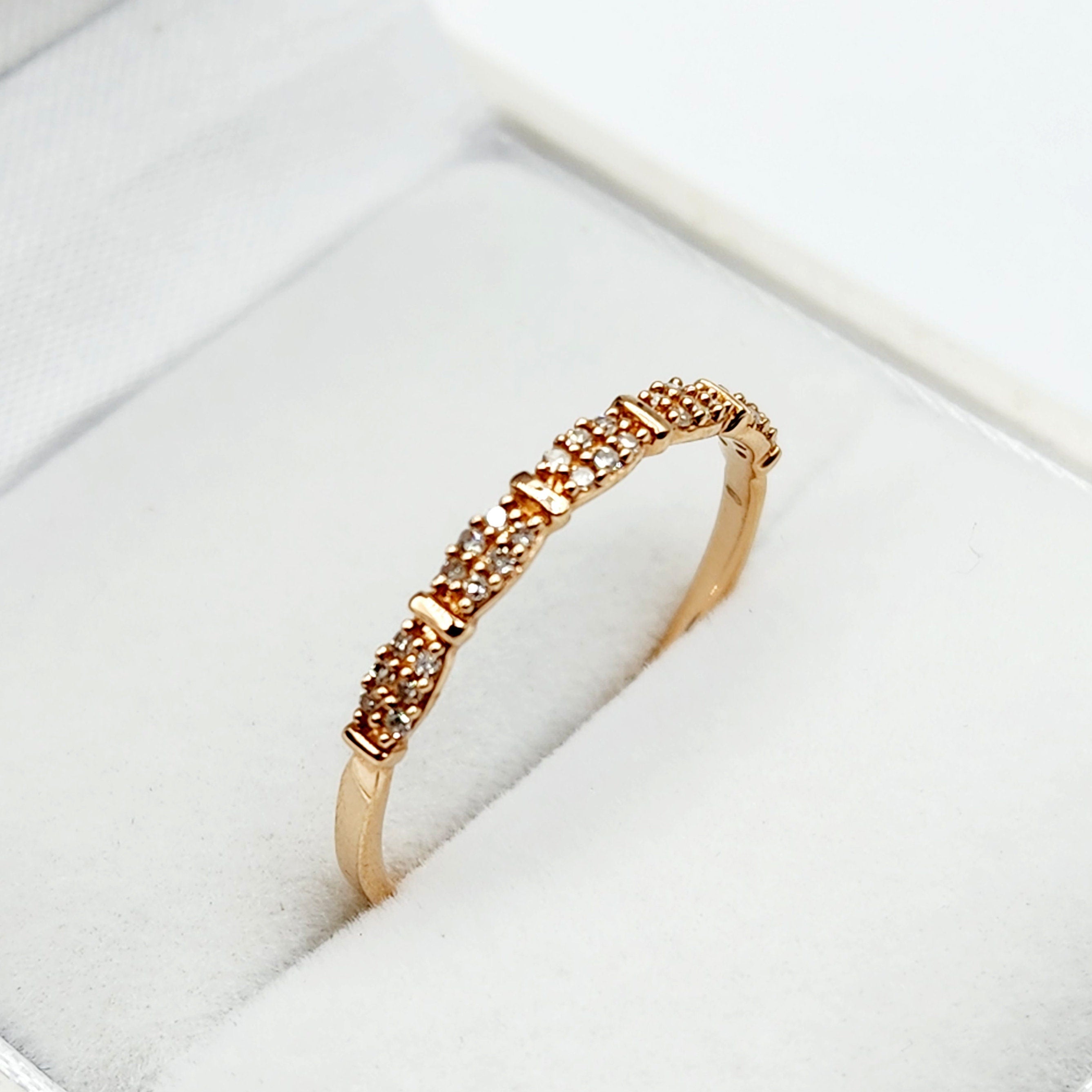 Rose Gold Diamond Ring, 10K Rose Gold Natural Diamond Ring, Engagement Rings, Thin Gold Ring For Her, Delicate ring for Women