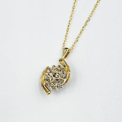 Gold Diamond Pendant Necklace, 10K Yellow Gold Natural Diamonds (0.50ct) Necklace, April Birthstone, Necklace For Wedding, Bridal Necklace