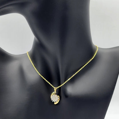 Gold Diamond Pendant Necklace, 10K Yellow Gold Natural Diamonds (0.50ct) Necklace, April Birthstone, Necklace For Wedding, Bridal Necklace