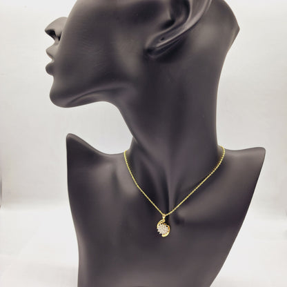 Gold Diamond Pendant Necklace, 10K Yellow Gold Natural Diamonds (0.50ct) Necklace, April Birthstone, Necklace For Wedding, Bridal Necklace