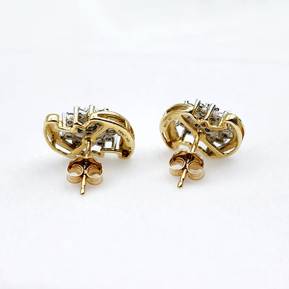 Gold Diamond Stud Earrings, 10K Yellow Gold Natural Diamonds Earrings, Earrings For Women, Wedding Earrings, Anniversary Gift