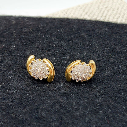 Gold Diamond Stud Earrings, 10K Yellow Gold Natural Diamonds Earrings, Earrings For Women, Wedding Earrings, Anniversary Gift
