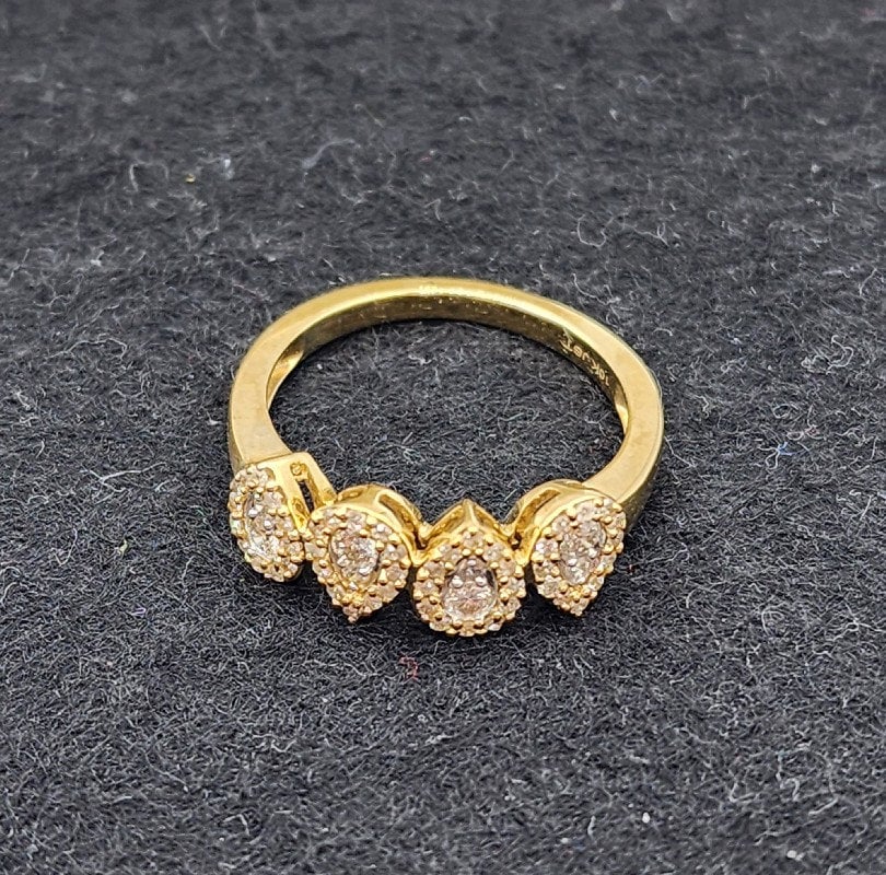 Diamond Gold Ring | 10K Yellow Gold Natural Diamond 0.40ct Ring, Rings For Women, Wedding Ring, Anniversary Gift