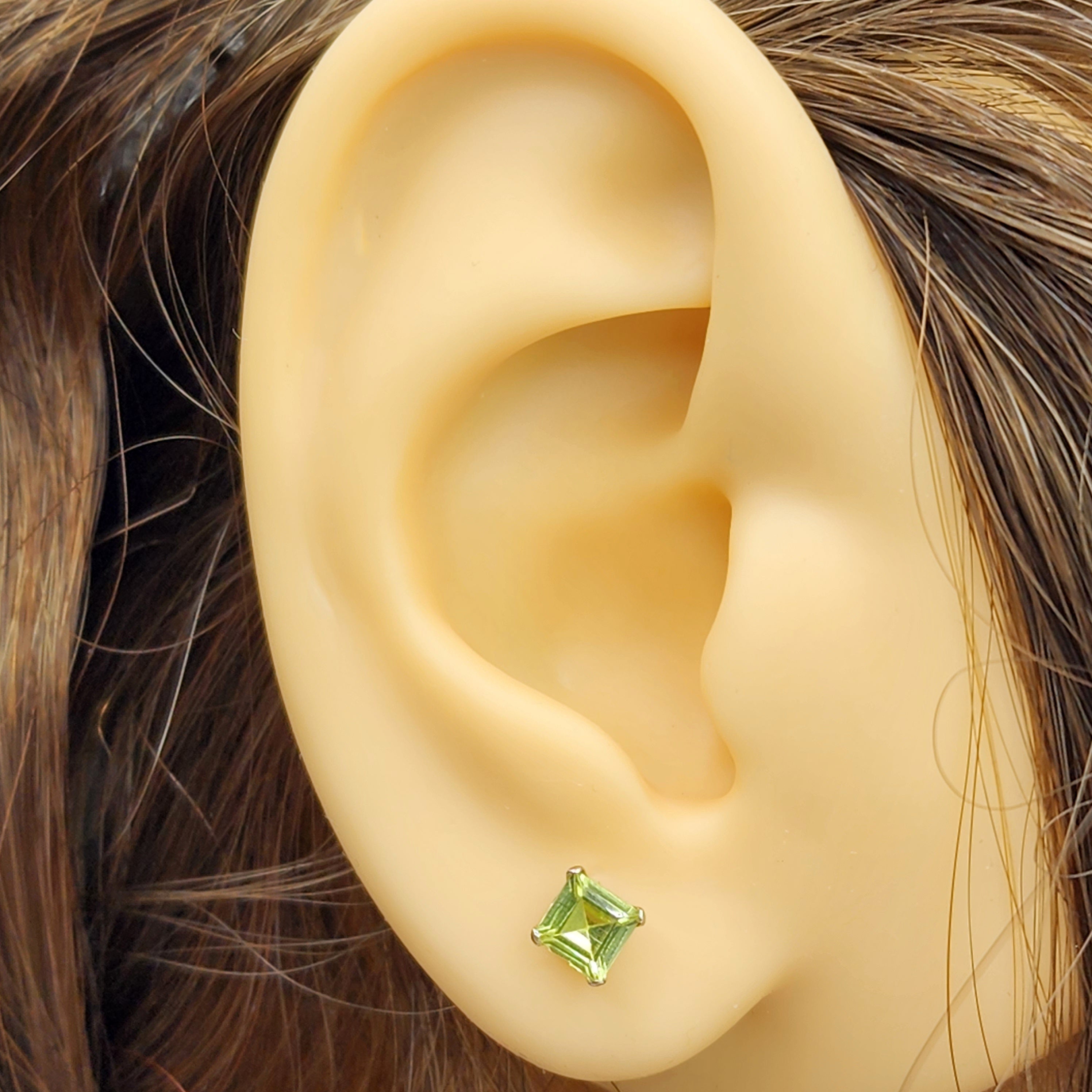 Gold Peridot Stud Earrings, 14K Yellow Gold Genuine Peridot (0.70ct) Stud Earrings, August Birthstone, Earrings For Her, Natural Peridot
