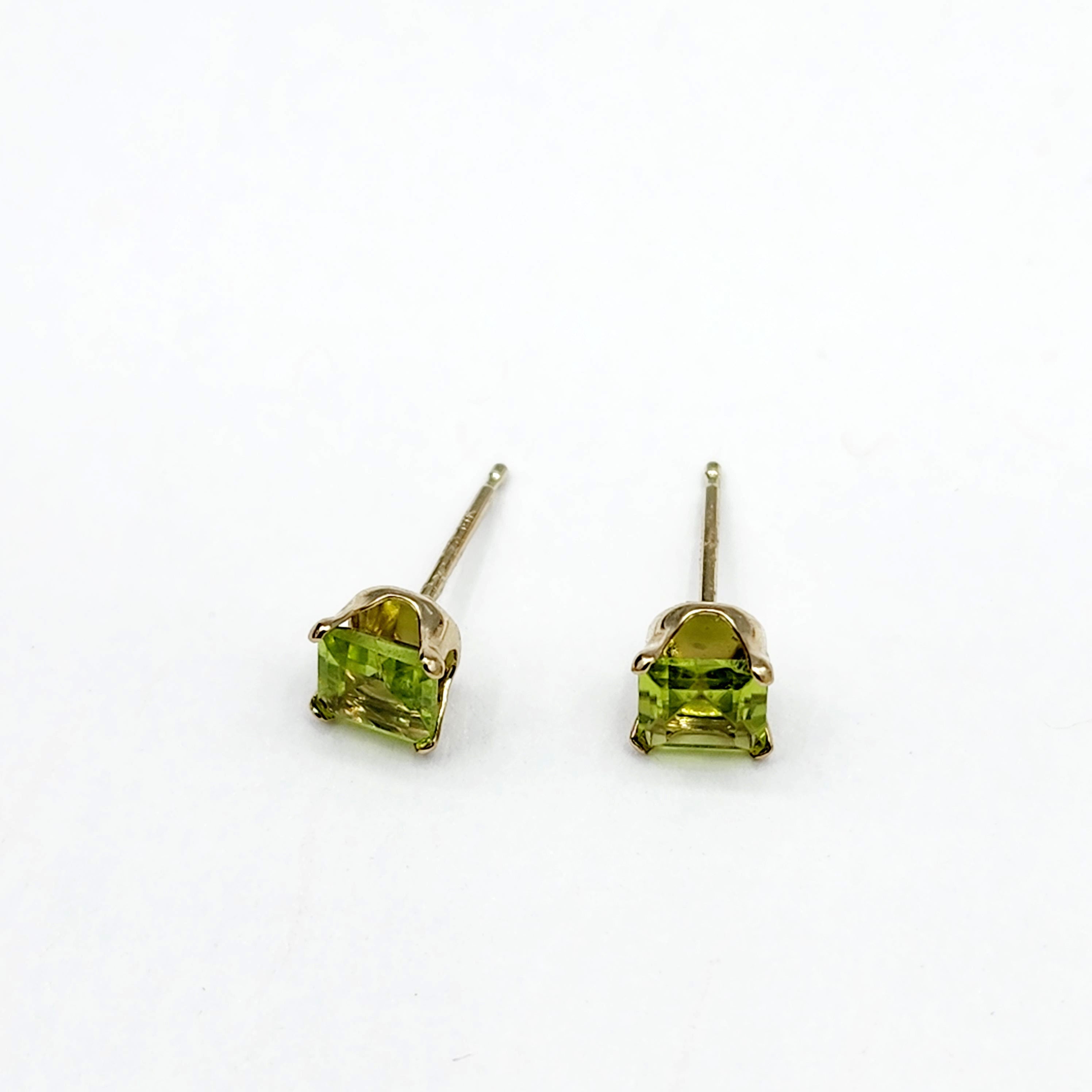 Gold Peridot Stud Earrings, 14K Yellow Gold Genuine Peridot (0.70ct) Stud Earrings, August Birthstone, Earrings For Her, Natural Peridot