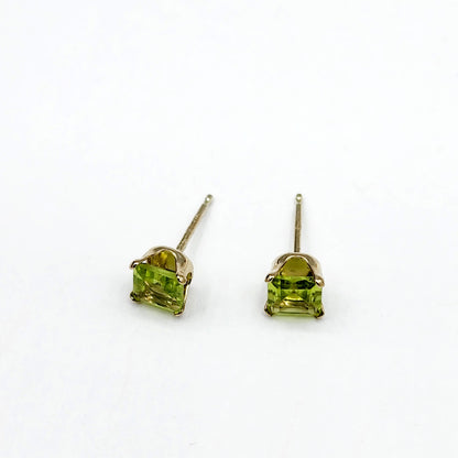 Gold Peridot Stud Earrings, 14K Yellow Gold Genuine Peridot (0.70ct) Stud Earrings, August Birthstone, Earrings For Her, Natural Peridot