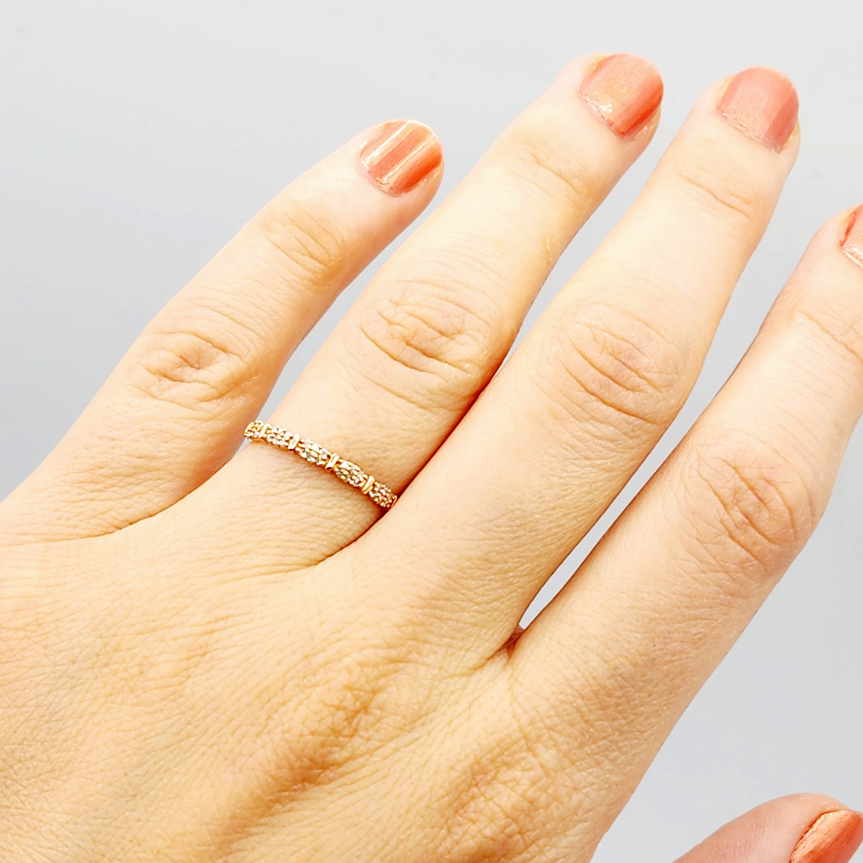 Rose Gold Diamond Ring, 10K Rose Gold Natural Diamond Ring, Engagement Rings, Thin Gold Ring For Her, Delicate ring for Women
