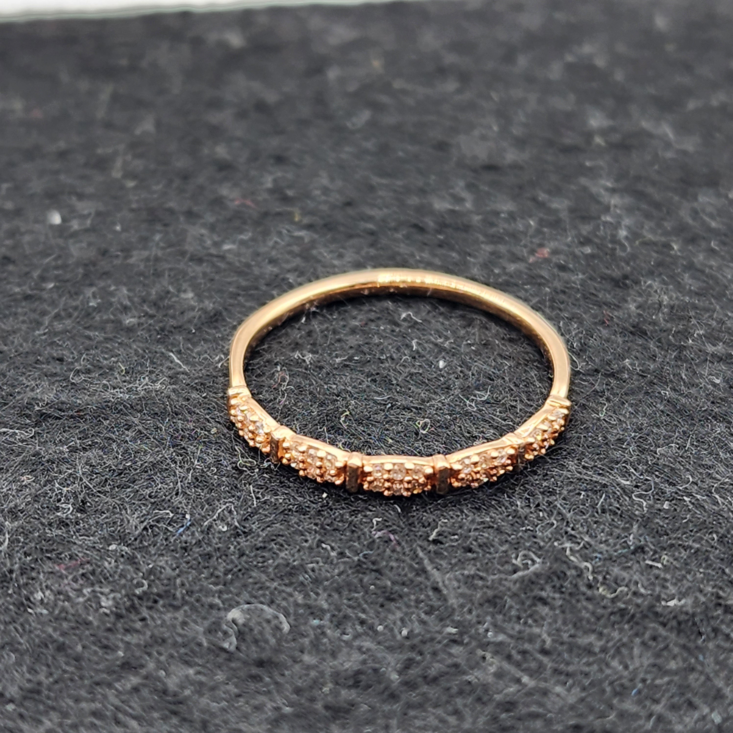 Rose Gold Diamond Ring, 10K Rose Gold Natural Diamond Ring, Engagement Rings, Thin Gold Ring For Her, Delicate ring for Women