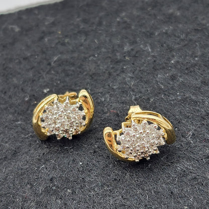 Gold Diamond Stud Earrings, 10K Yellow Gold Natural Diamonds Earrings, Earrings For Women, Wedding Earrings, Anniversary Gift