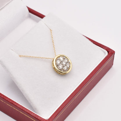 Gold Diamond Pendant Necklace, 10K Yellow Gold Natural Diamond Necklace, April Birthstone, Necklace For Women, Anniversary Gift
