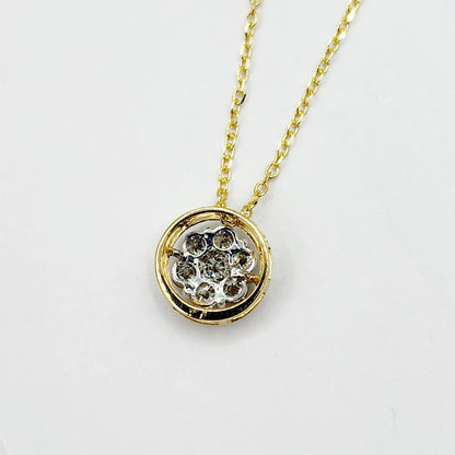 Gold Diamond Pendant Necklace, 10K Yellow Gold Natural Diamond Necklace, April Birthstone, Necklace For Women, Anniversary Gift